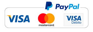 pago seguro con VISA, VISA Electron, Maestro, MasterCard, American Express y Paypal